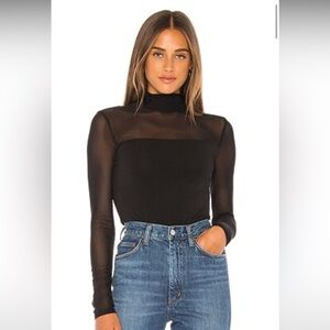 BCBGMAXAZRIA - Mesh Bodysuit in Black - size small